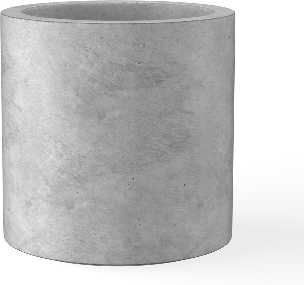 Kante 15.7" Dia Round Concrete Planter, Modern Style Large Cylindrical Plant Pot with Drainage Hole and Rubber Plug for Indoor Outdoor Patio, Natural Concrete