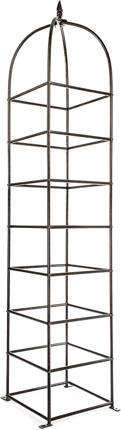 H Potter Trellis Large Obelisk for Climbing Garden Plants Weather Resistant Iron and Metal Vertical Yard Art