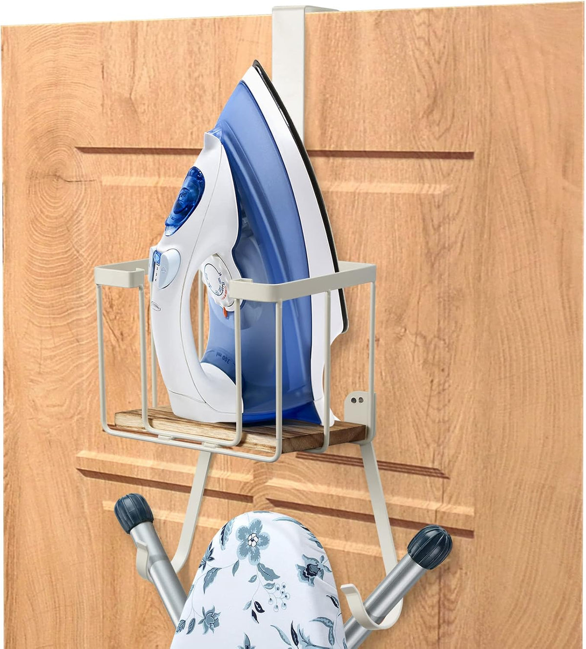White Over-Door Iron and Board Storage Holder - Field & Nook