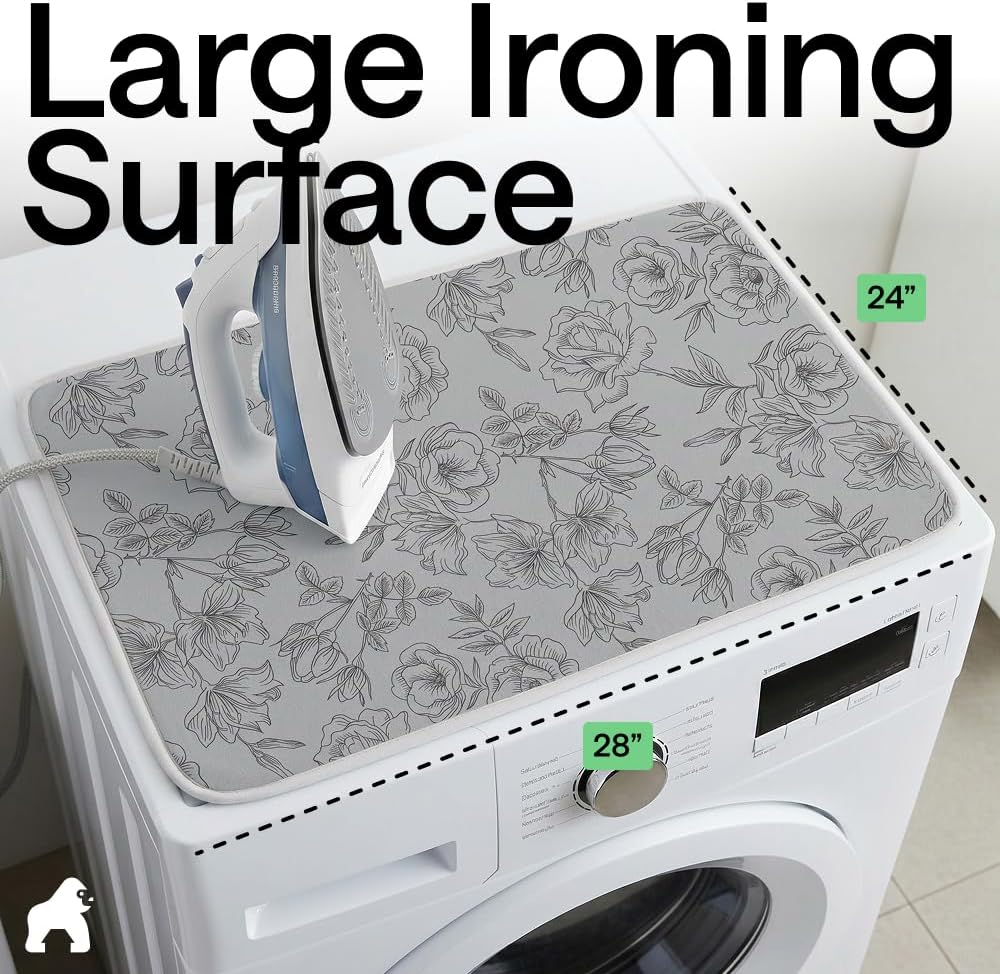Magnetic Ironing Mat – Silicone-Coated, 400°F Heat Resistant, 28×24 In