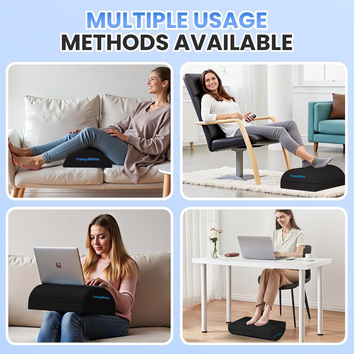 3-Height Cushioned Footrest with Washable Cover - Field & Nook