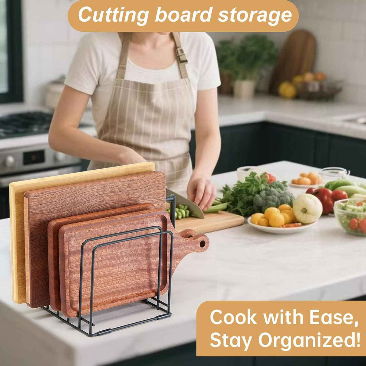 2-Pack 5-Tier Cutting Board Holder Cabinet Organizer