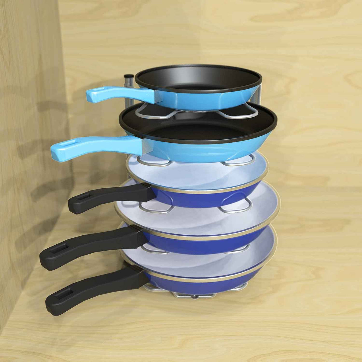 Simple Houseware Pot and Pan Organizer Rack, Silver