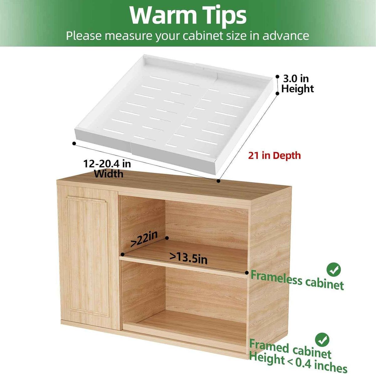 PAKETA 4 Pack Pull Out Cabinet Organizer, 21" Deep