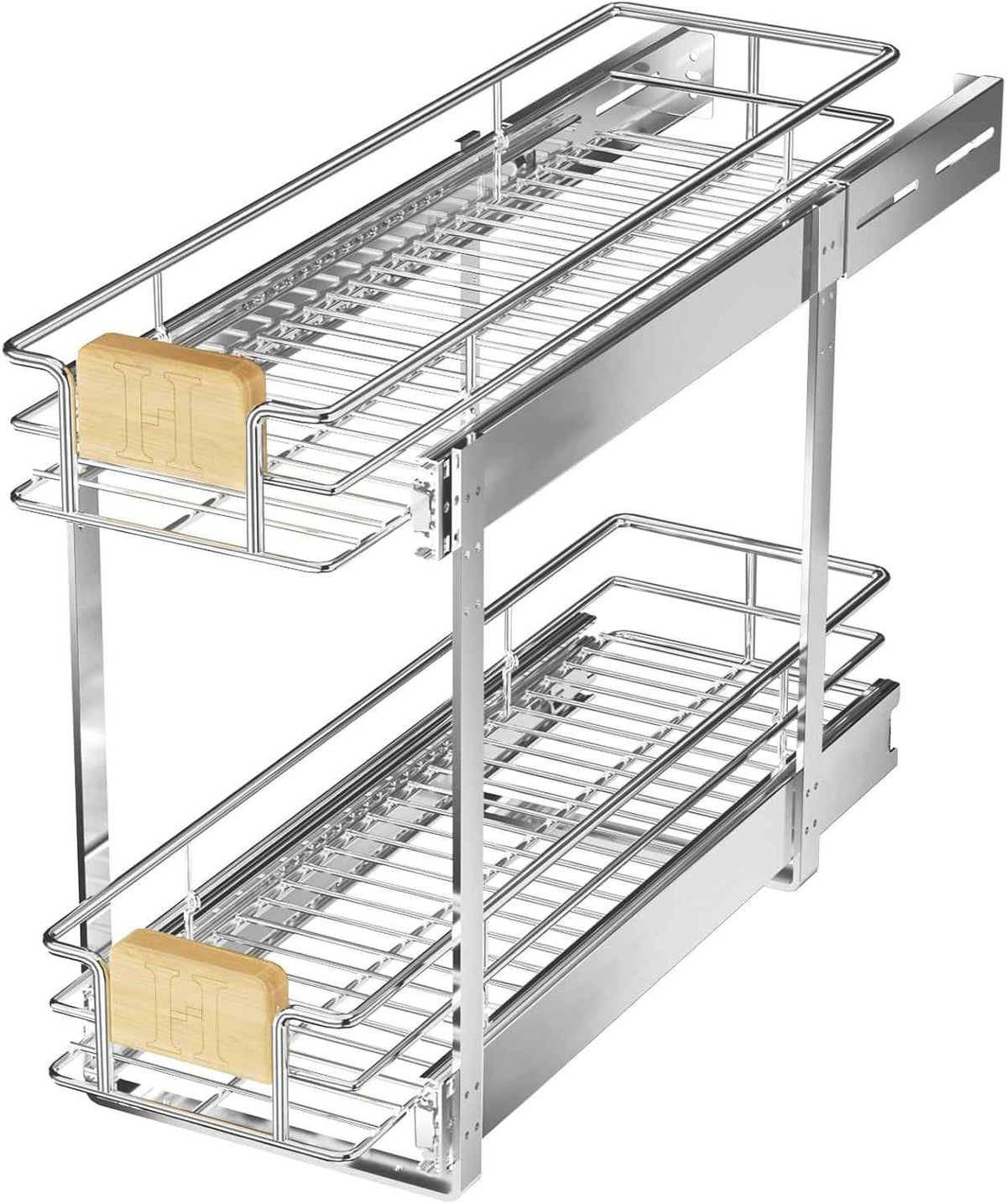 LOVMOR 2-Tier Pull-Out Cabinet Organizer, 7½" W x 21½" D