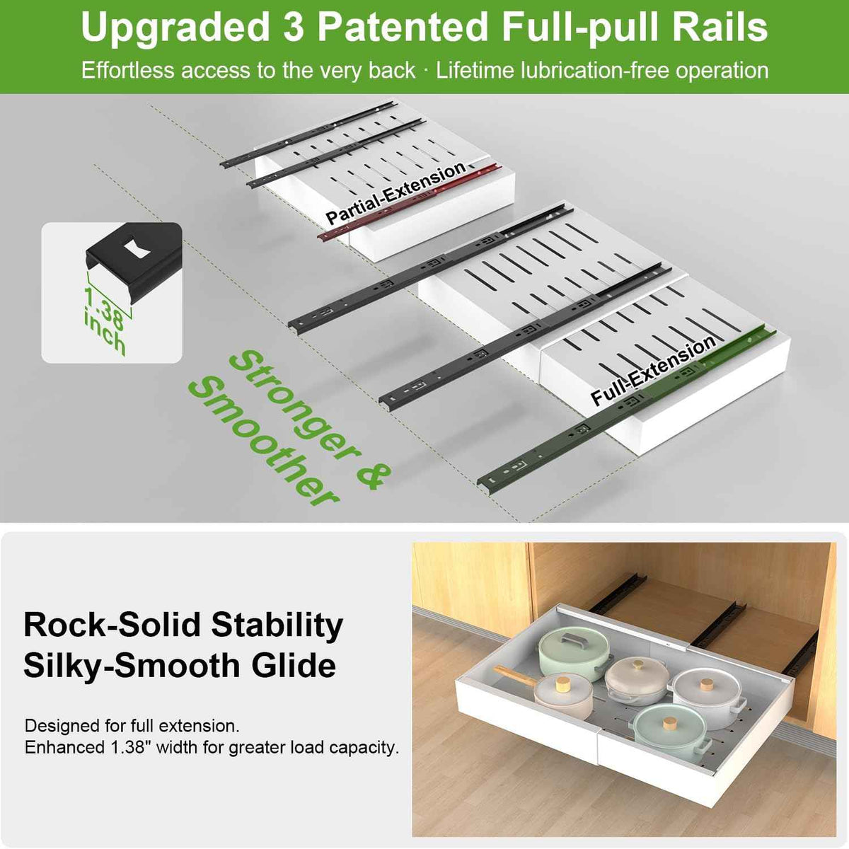 1-Pack Expandable Pull-Out Cabinet Organizer, 16.5" Deep