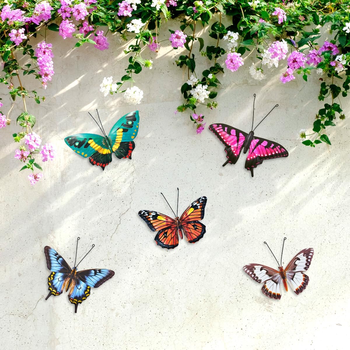 3D Metal Butterfly Wall Decorations – 5 Pack
