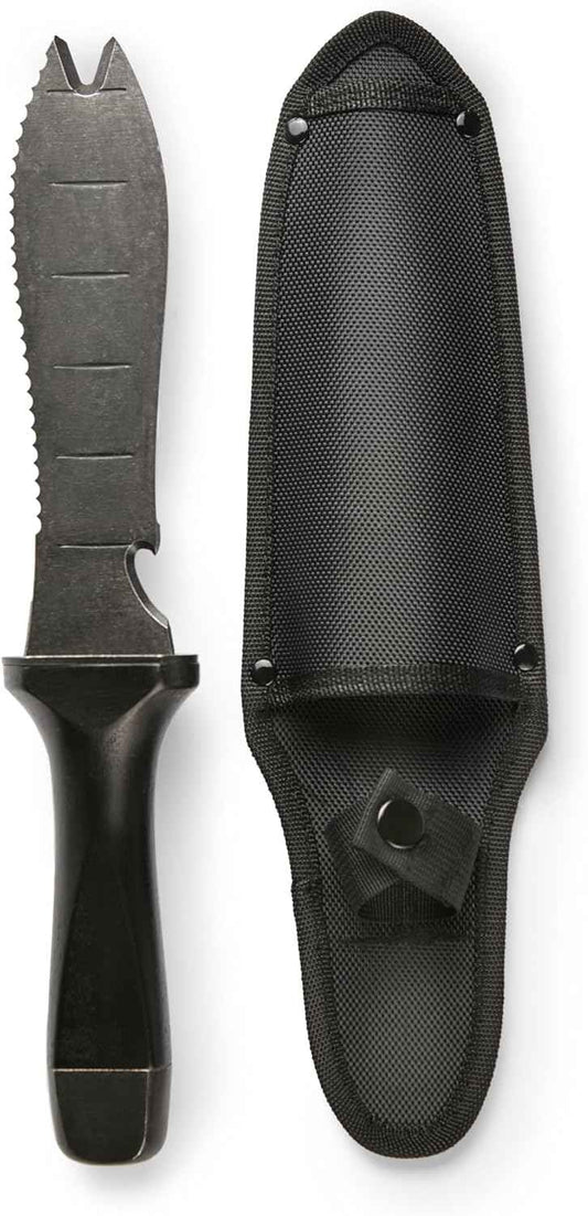Hori Hori Garden Knife, Traditional Japanese Weeding Tool with ergonomic wooden handle. Hori garden tool with 7'inch blade with case. (Weeder blade)