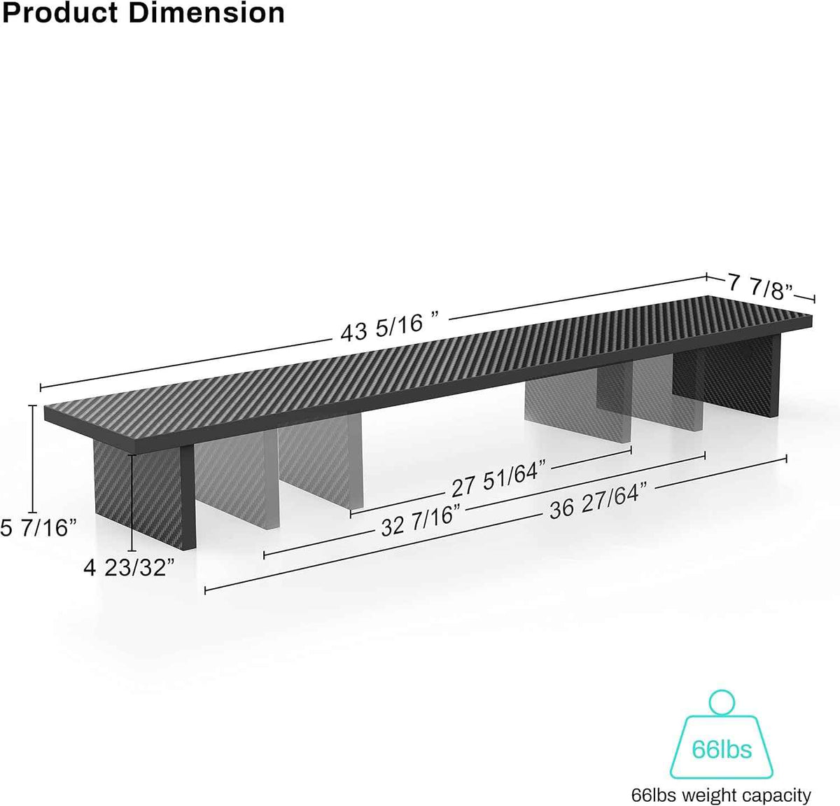 EUREKA ERGONOMIC Dual Monitor Stand Adjustable Carbon Fiber | dual monitor riser with carbon fiber surface and desktop organizer design, ideal for PC, computer, and laptop setups