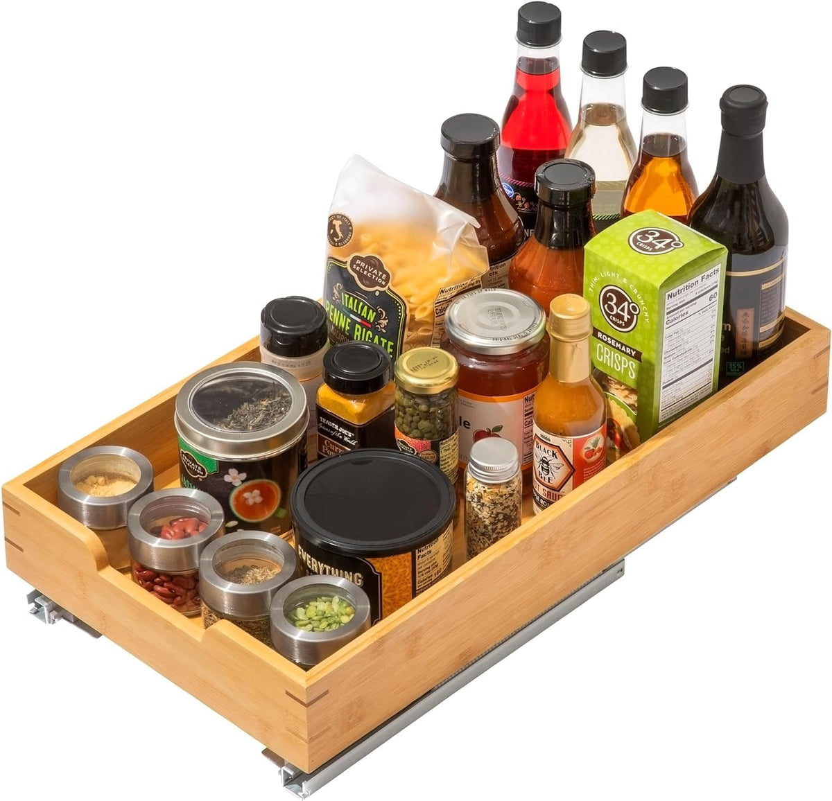 HOLDN’ STORAGE Bamboo Pull-Out Cabinet Organizer, 11" W x 21" D
