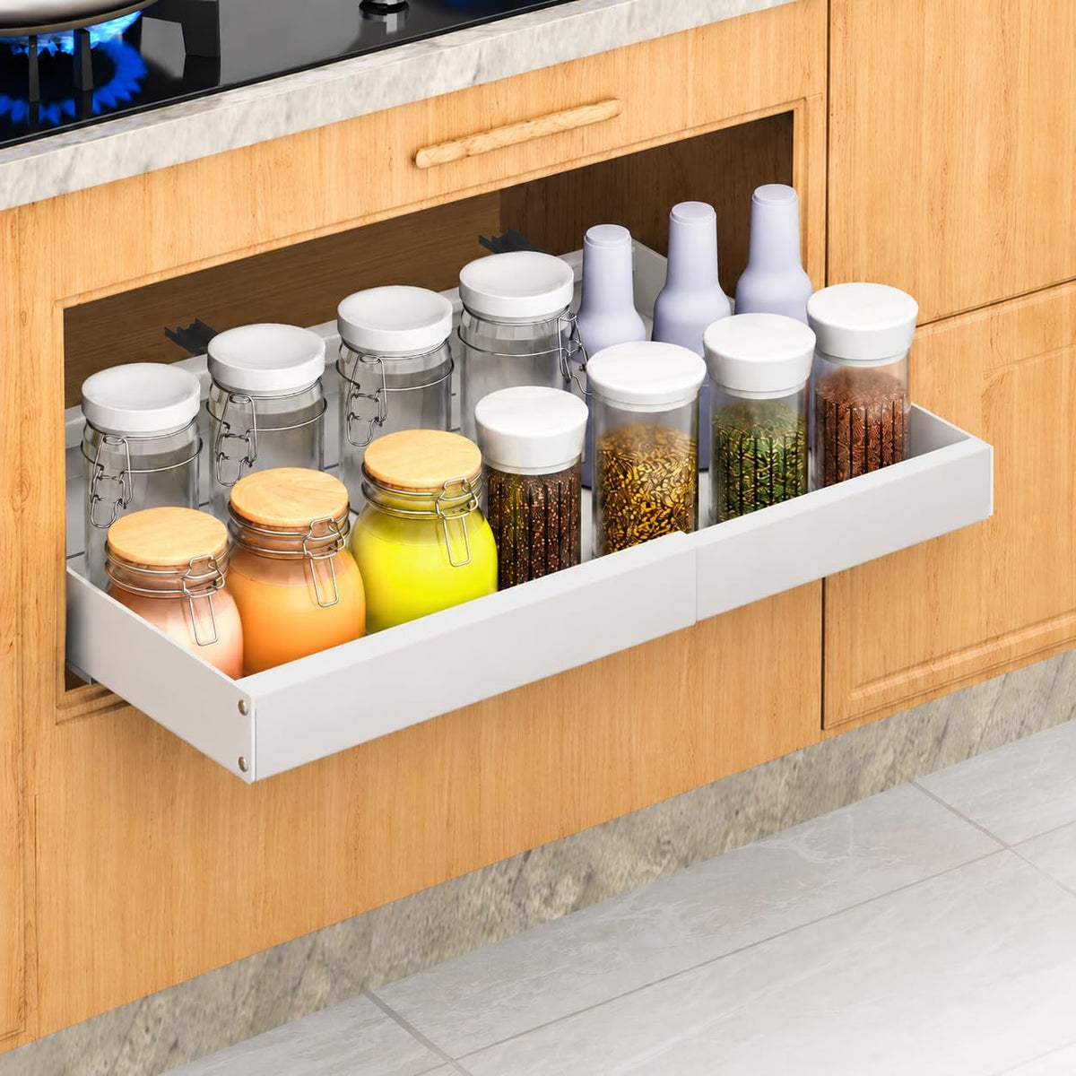 Expandable Pull-Out Cabinet Organizer – 12.6 to 21 Inches - Field & Nook