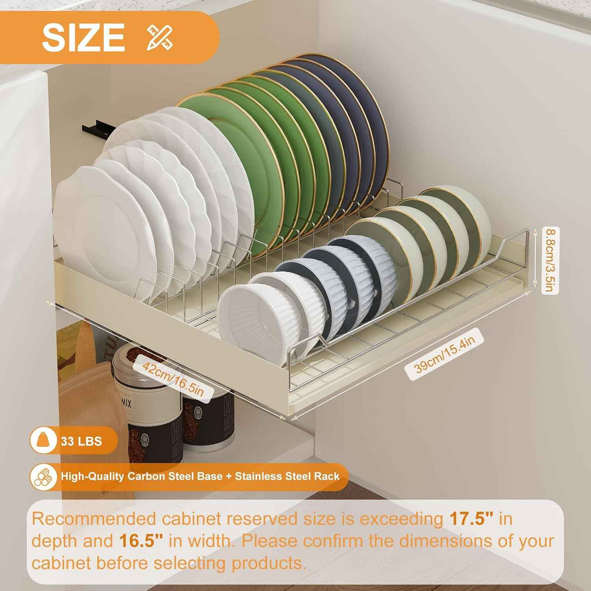 LinTimes Expandable Pull Out Cabinet Organizer, White