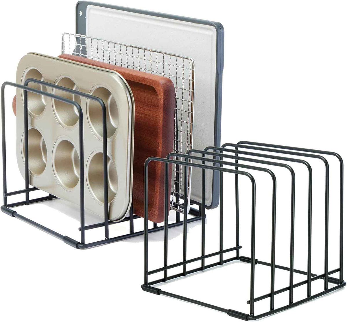2-Pack 5-Tier Cutting Board Holder Cabinet Organizer
