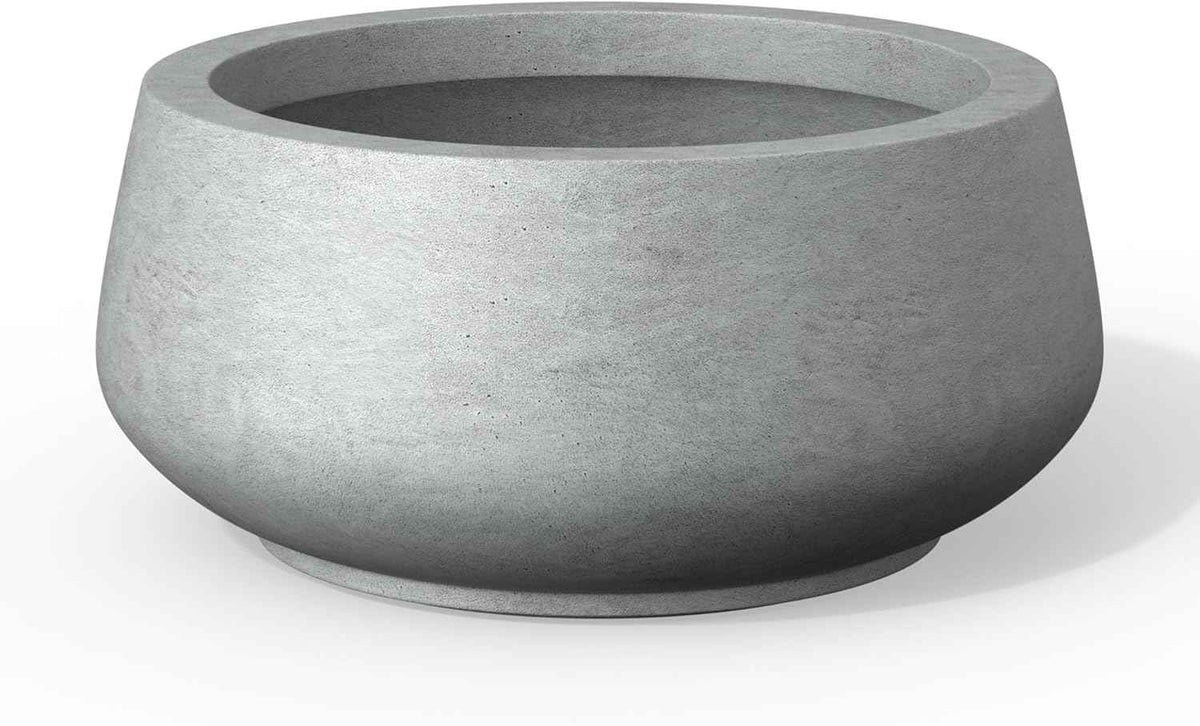 Kante 16.9" Dia Round Concrete Bonsai Planters, Outdoor Indoor Garden Plant Pot with Drainage Hole for Home, Patio, Garden, Concrete Gray