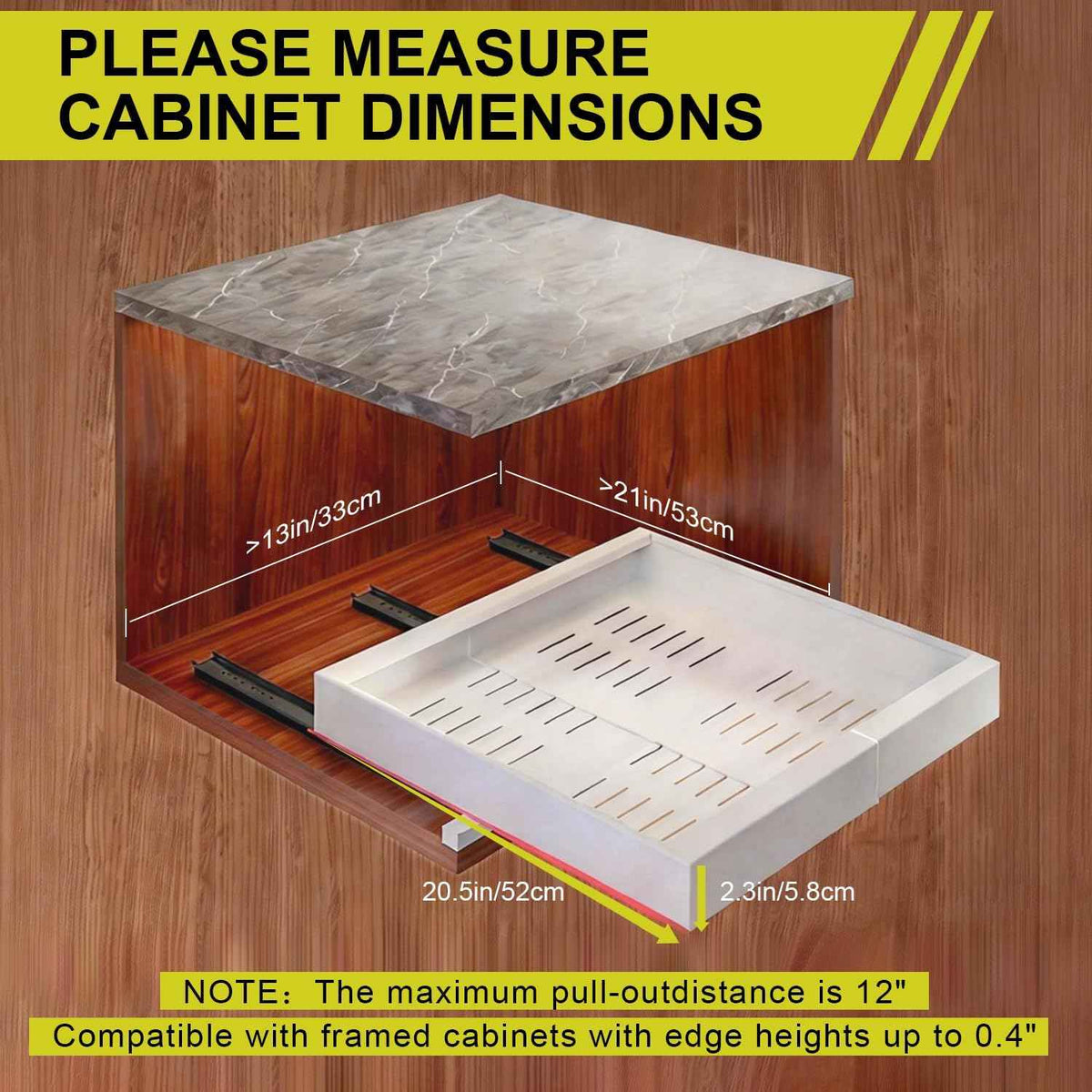2-Pack Pull Out Cabinet Organizer, 21" Deep, 12"-22" Wide