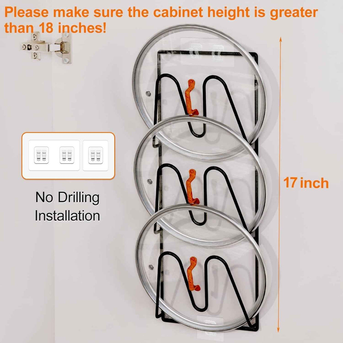 Durmmur 2 Pack Pot Lid Organizer, 6-Tier, Black