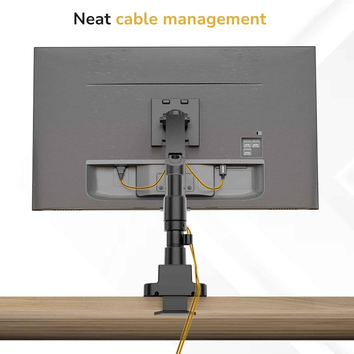 Mount-It! Ultrawide Monitor Desk Mount with Pole, Fits 17–49” Screens, Heavy Duty Height-Adjustable Gas Spring Arm, 44 lbs Capacity, Full Motion, VESA 75/100, Clamp or Grommet