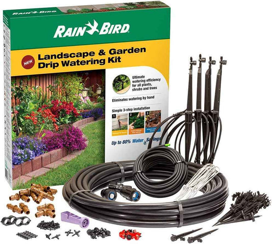 Rain Bird LNDDRIPKIT Drip Irrigation Landscape/Garden Watering Kit with Drippers, Micro-Bubblers, Micro-Sprays
