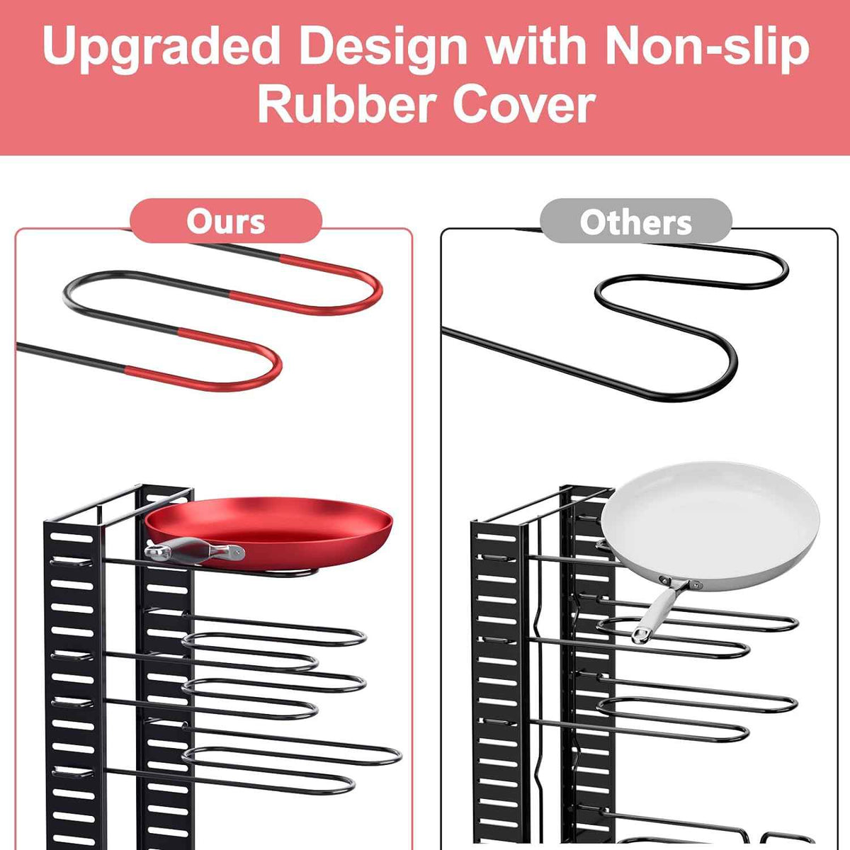 MUDEELA 8-Tier Pots and Pans Organizer, 16.61" Height