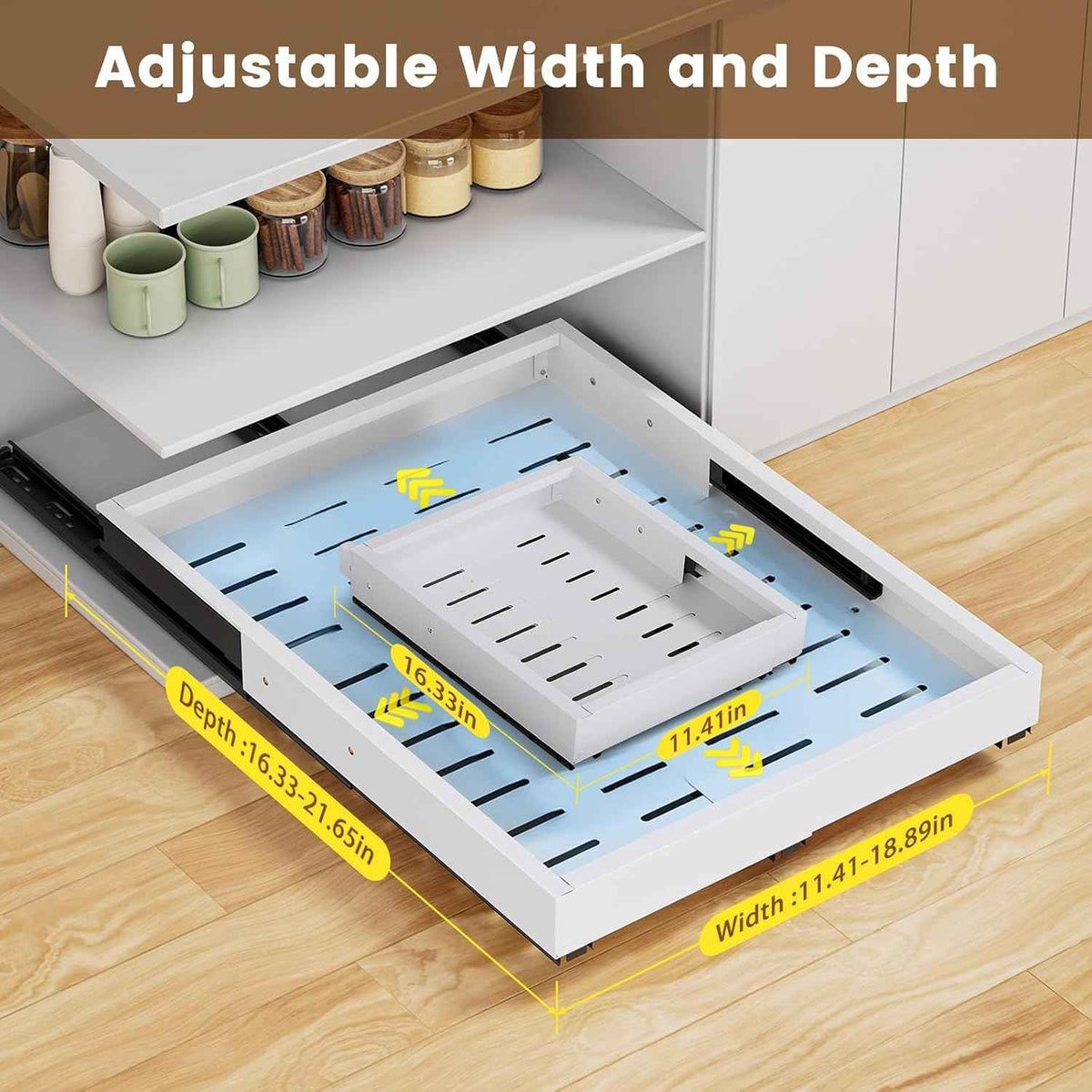 2 Pack Expandable Pull-Out Cabinet Organizer, 11.4"-18.9" W