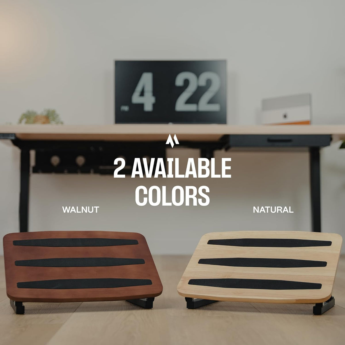 7-Angle Walnut Under-Desk Foot Stool - Field & Nook