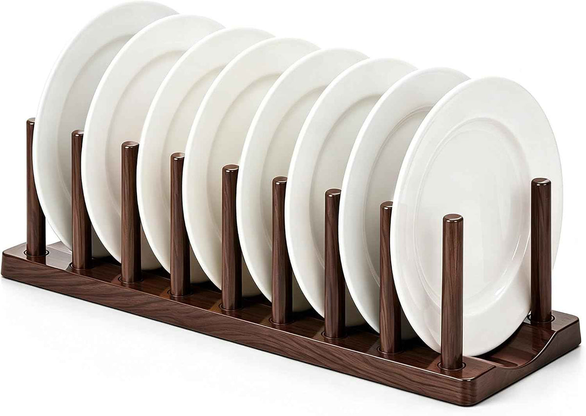 Berglander Dish Rack, 14", Adjustable Vertical Plate and Lid Organizer