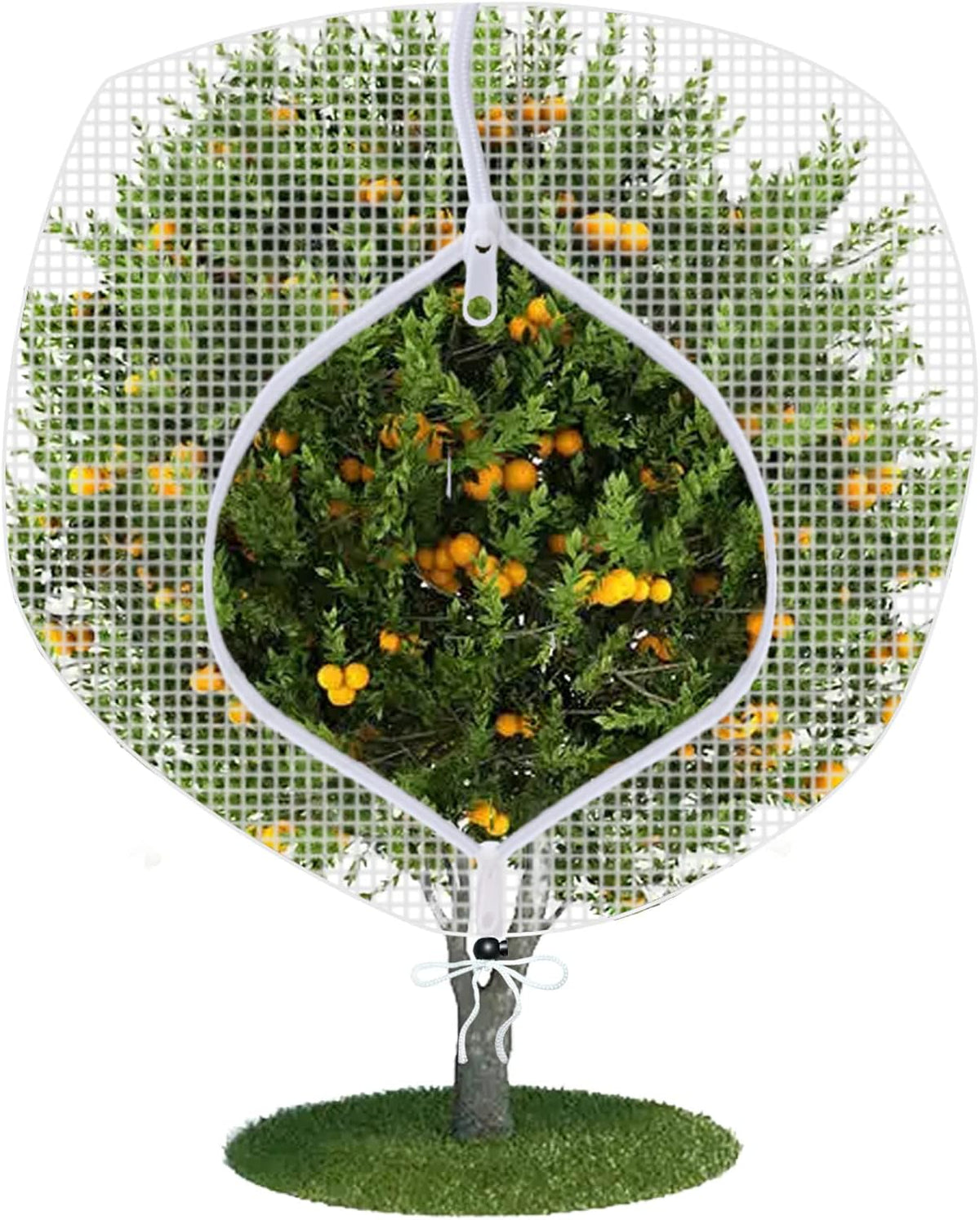 Fruit Tree Netting Covers with Zipper to Protect from Squirrels and Birds Large Netting for Fruit Trees Net Protection, White, 10' x 13', 1 Pack