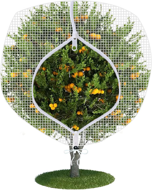 Fruit Tree Netting Covers with Zipper to Protect from Squirrels and Birds Large Netting for Fruit Trees Net Protection, White, 71" x 75", 1 Pack