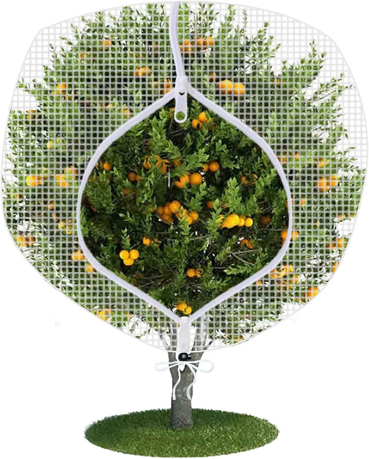 Fruit Tree Netting Covers with Zipper to Protect from Squirrels and Birds Large Netting for Fruit Trees Net Protection, White, 10' x 10', 1 Pack