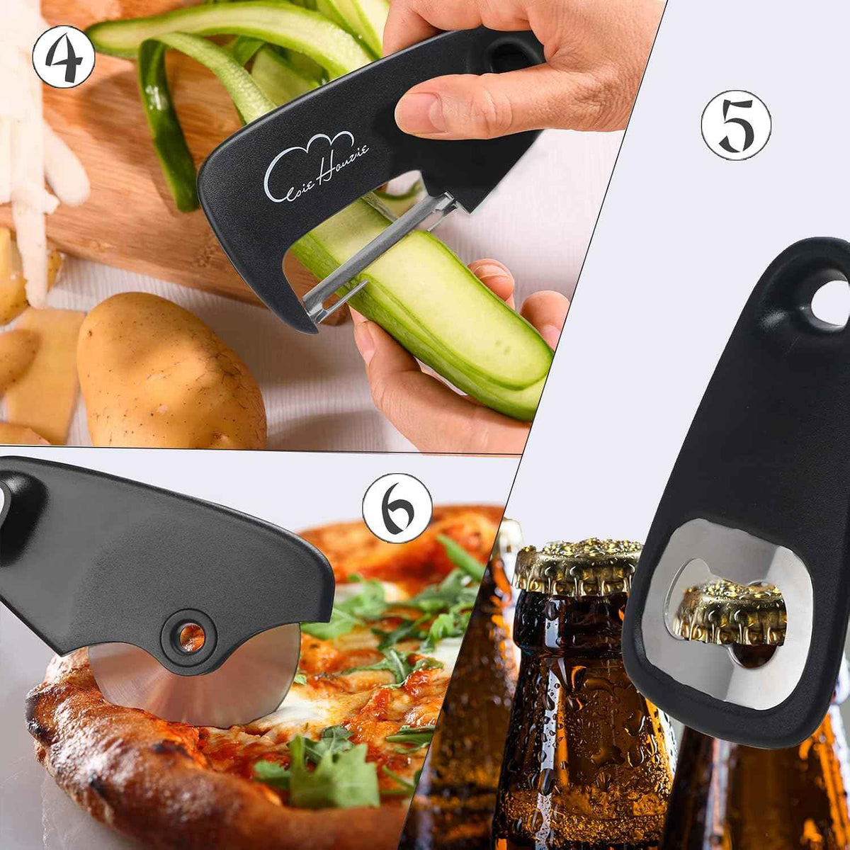 6-Piece Kitchen Gadget Set, Black