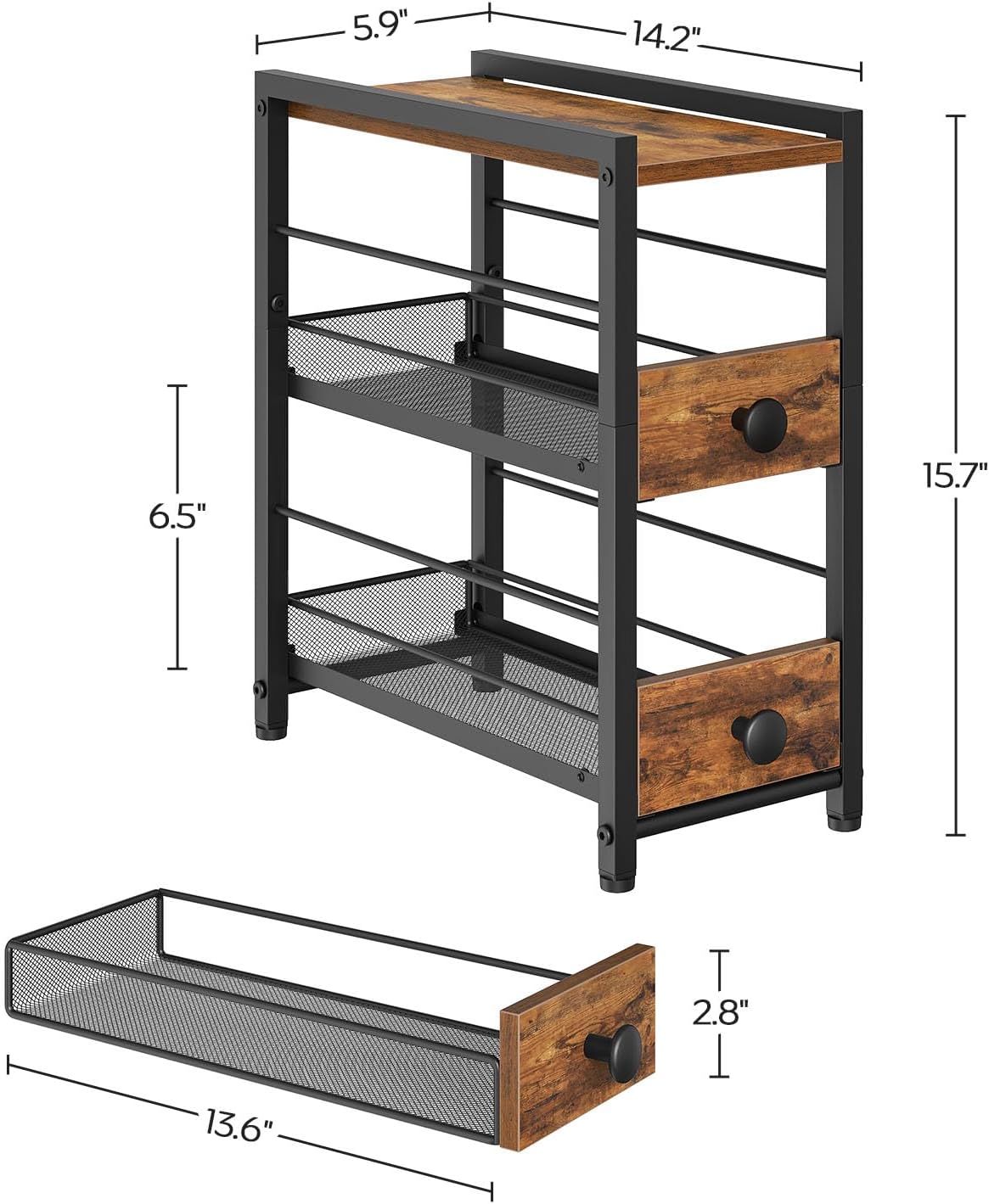 Spice Rack – 3-Tier Pull Out Spice Rack Organizer for Countertop - Field & Nook