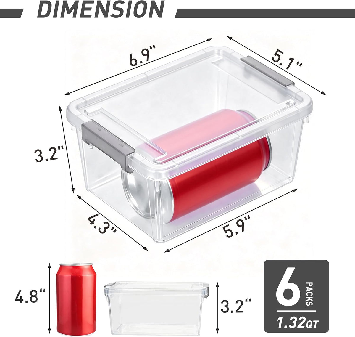 Citylife 6Packs 1.3Qt Small Storage Bins with Lids,Stackable Clear | Plastic Containers for Beads, Buttons, Sewing Supplies, Office Supplies and Small Toys - Field & Nook