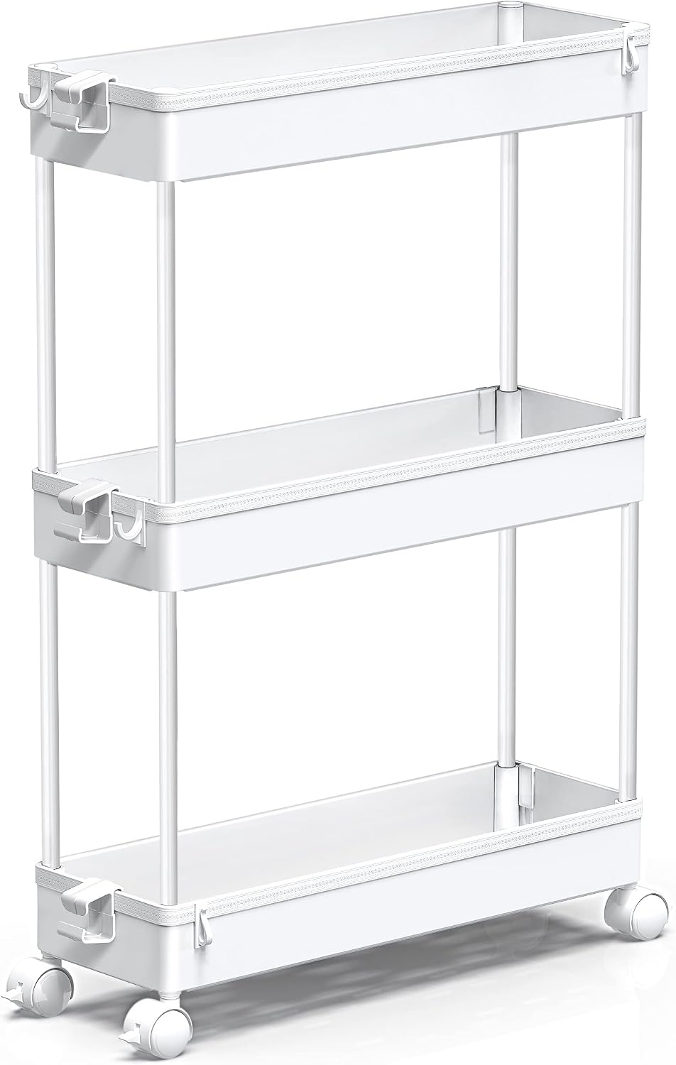 Slim Rolling Storage Cart – 3-Tier Bathroom Cart Organizer - Field & Nook