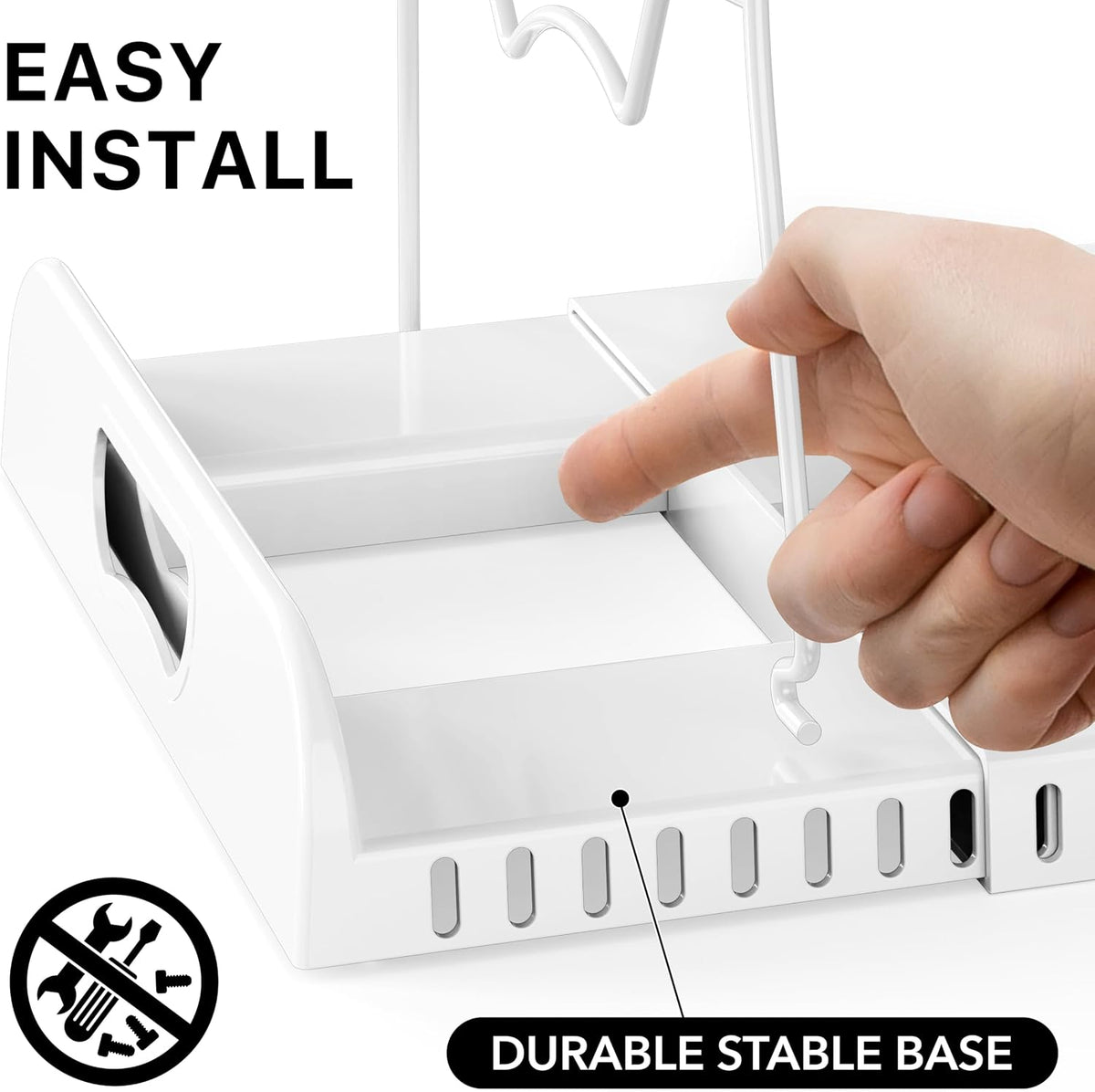 Simple Houseware Expandable Pan Rack, 10 Compartments, White