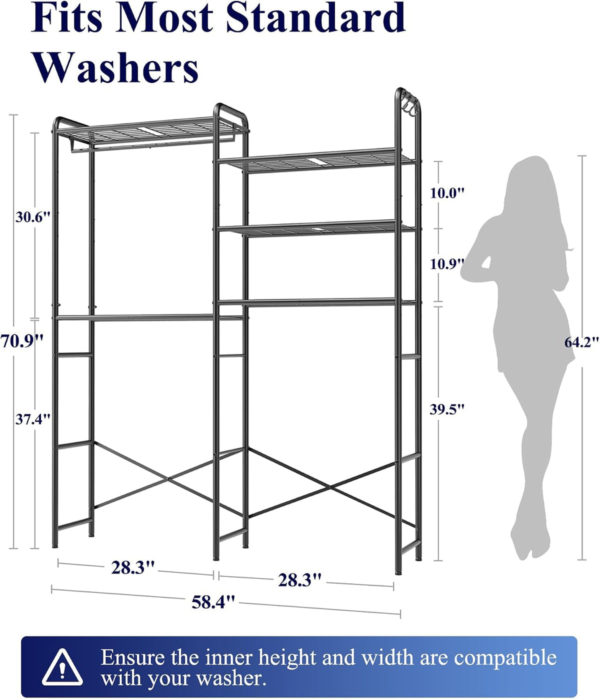 Laundry Room Shelves – Multi-Functional Over Washer and Dryer Shelves with - Field & Nook