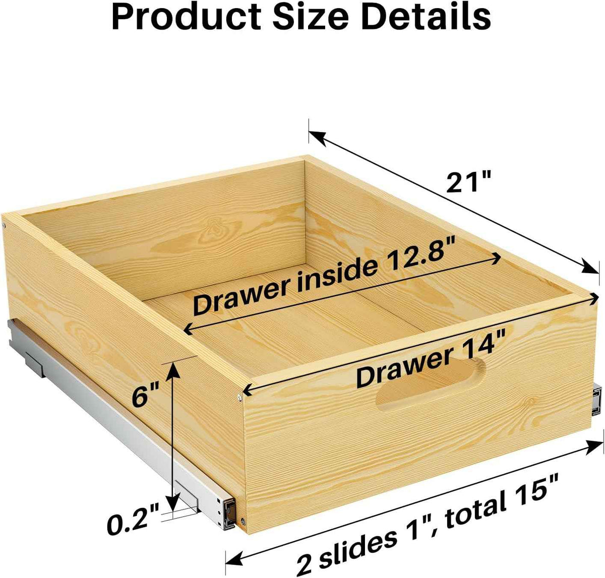 Pull-Out Cabinet Organizer, 15" W x 21" D