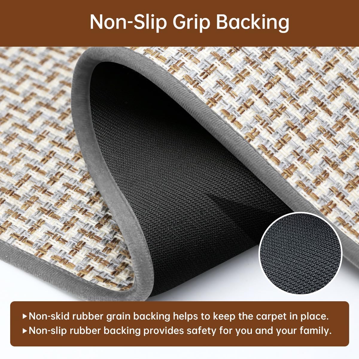 eqivei Kitchen Rugs and Mats Non Skid Washable Set of 2 PCS, Absorbent Runner Rugs for Kitchen, Front of Sink, Kitchen Mats for Floor, 17.3"x 47"+17.3"x 29" (Gray)
