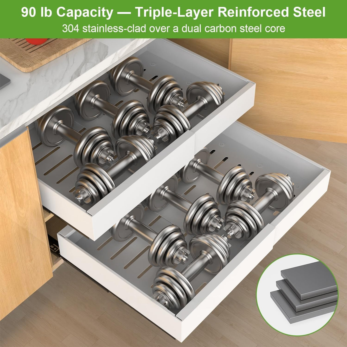 1-Pack Expandable Pull-Out Cabinet Organizer, 16.5" Deep