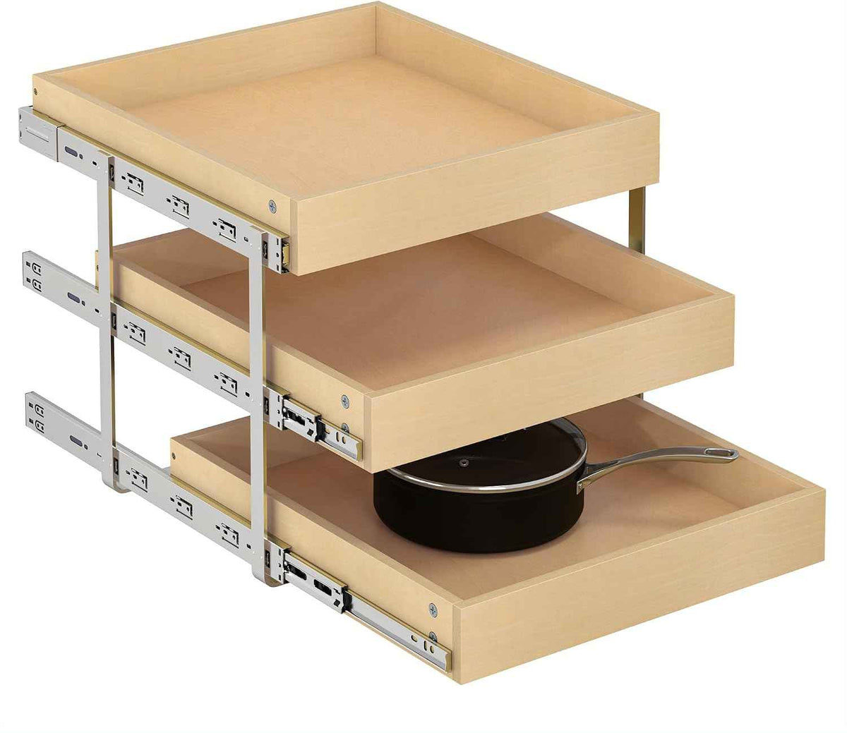 WelFurGeer 3-Tier Pull-Out Cabinet Organizer