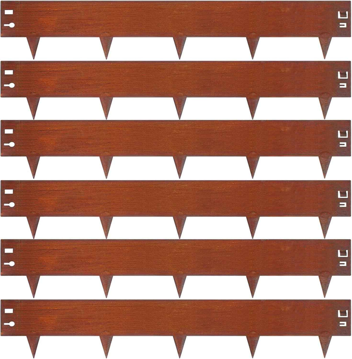42" L X 9.4" H Corten Steel Landscape Edging, 6 Pack Hammer in Landscape Edging,Garden Edging Border for Lawn, Flower Bed, Yard (Rust-Colored)