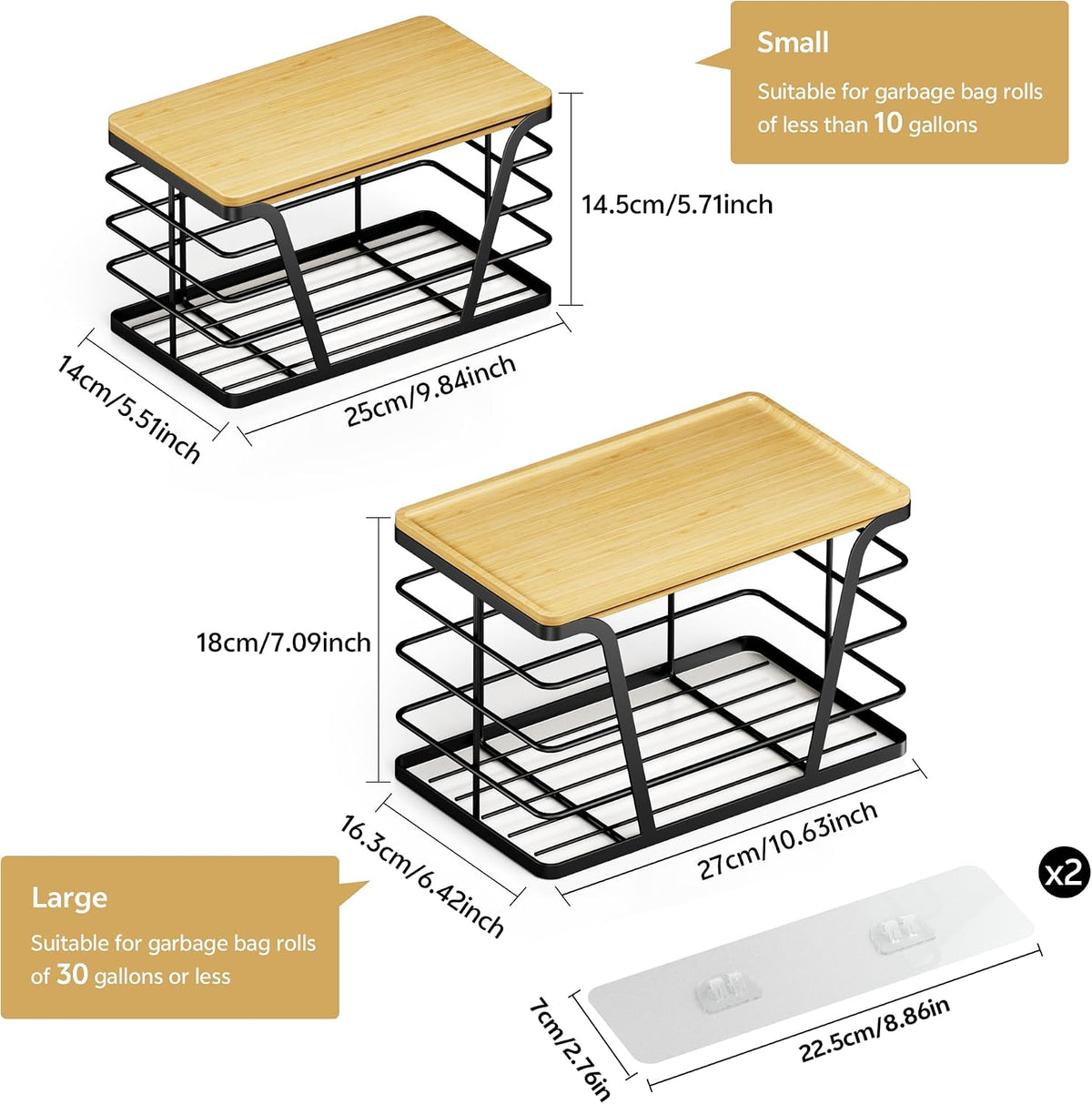 TIDIIABODE 2-Pack Stackable Storage Laundry Kitchen Organizers - Field & Nook
