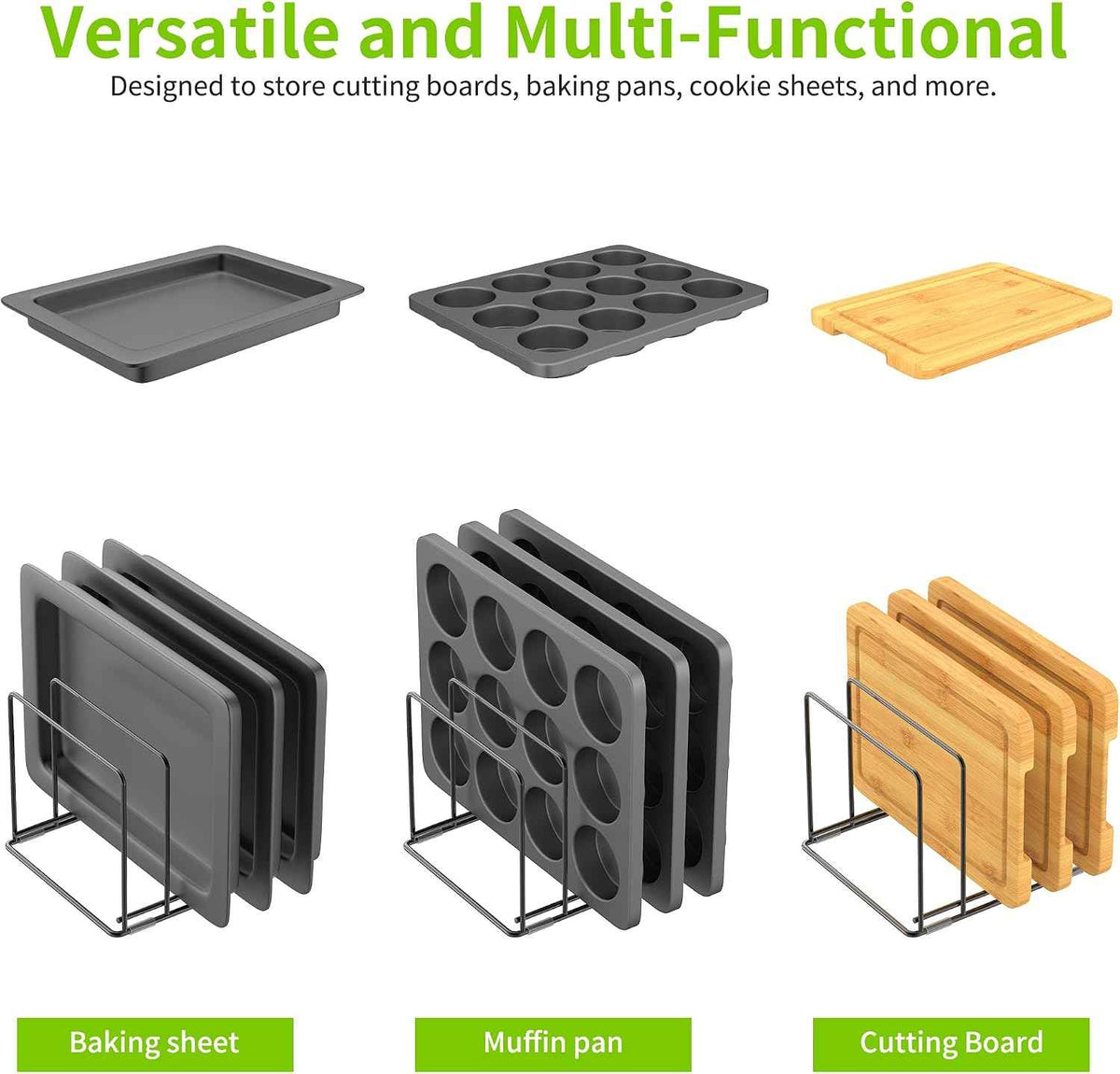 Kitchen Organizer Rack, 4-Slot, 2 Pack