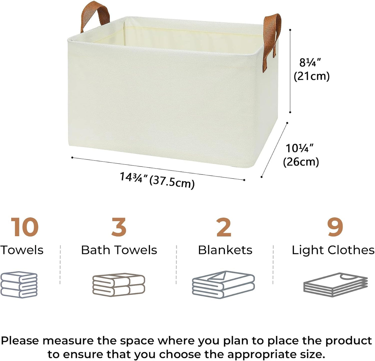 Closet Storage Baskets – Collapsible Fabric Storage Bins with Metal Frame - Field & Nook