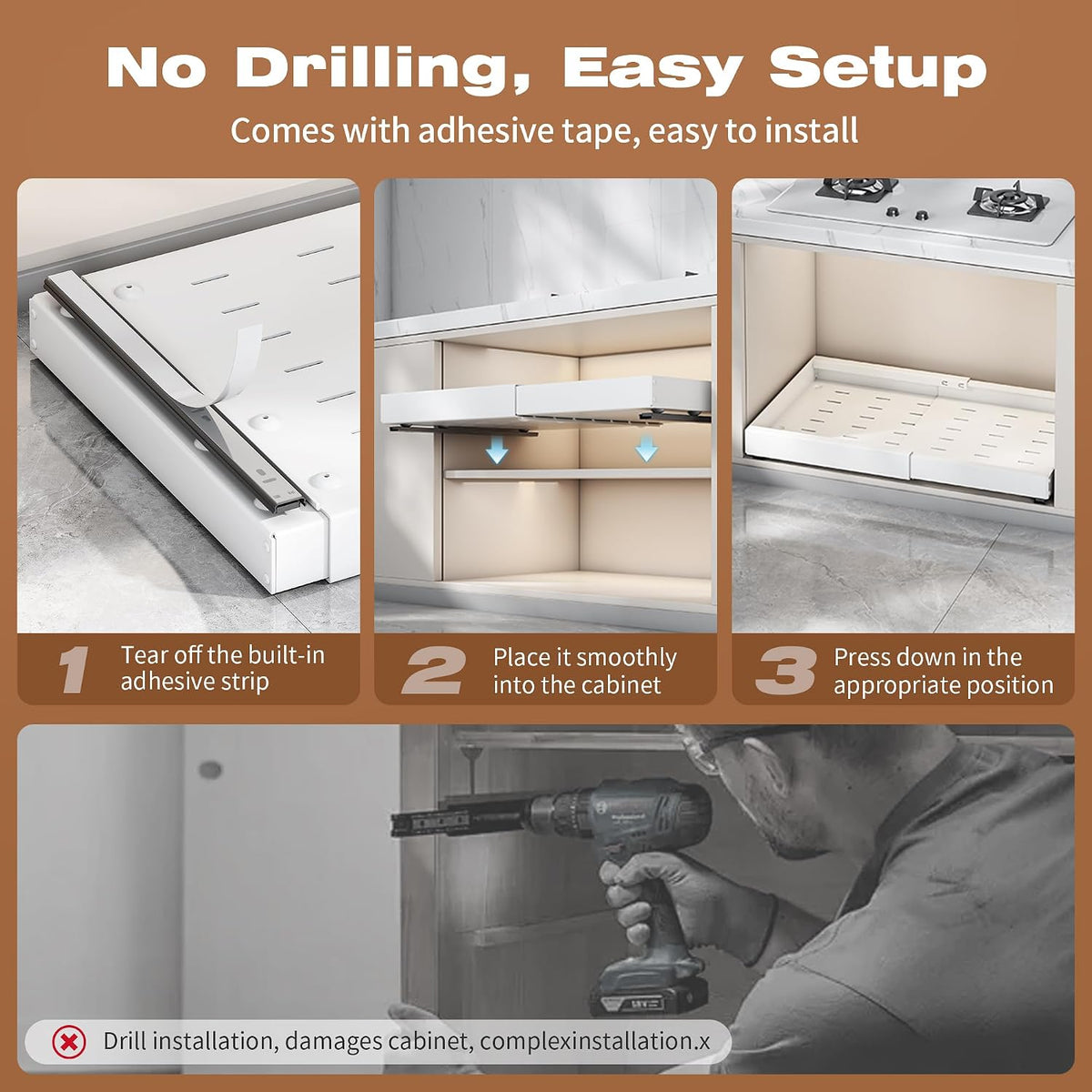 Expandable Pull-Out Cabinet Organizer – 12.6 to 21 Inches - Field & Nook