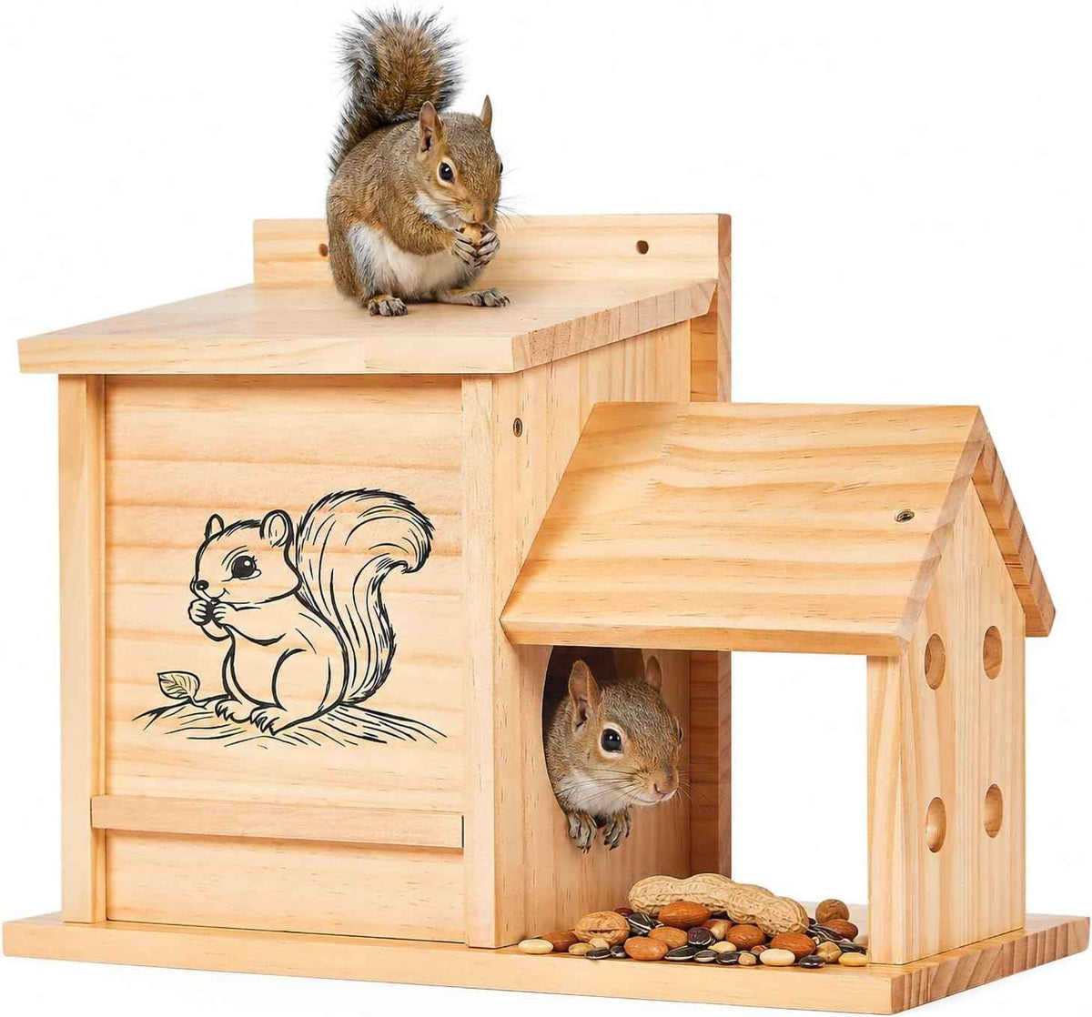 Wood Squirrel House for Outside, Nest Box for Trees Backyard | Squirrel House for Outdoor Trees, Providing Nesting Space for Squirrels in Backyards, Gardens, Wildlife Habitats