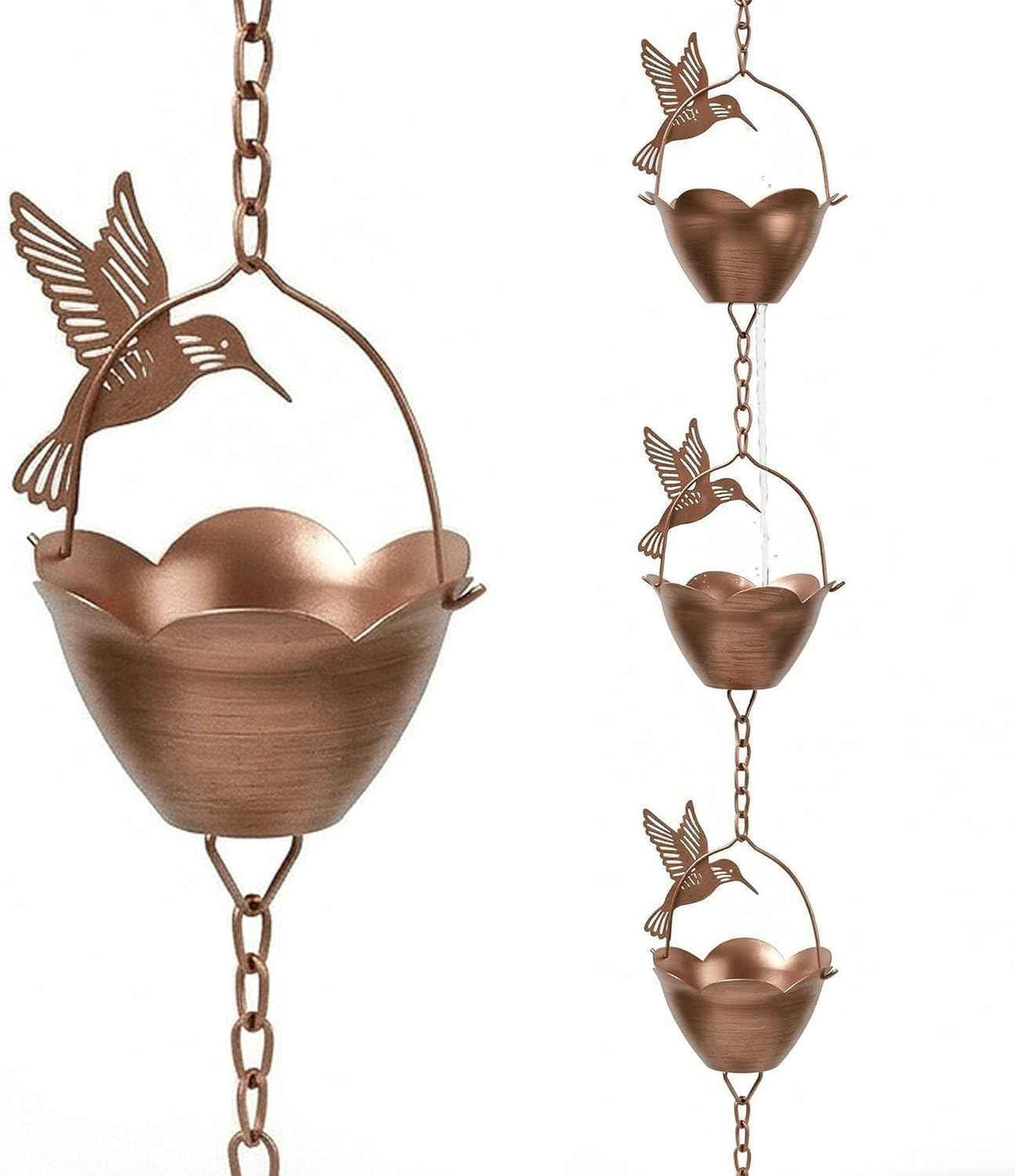Rain Chains Decorative Rain Chain Bell, 8-1/2 Length, Hummingbird