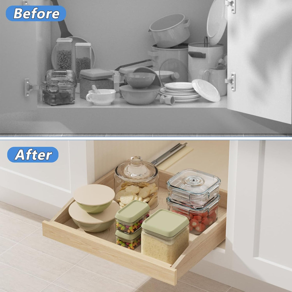 ROOMTEC Pull Out Cabinet Organizer, 22-1/2" W x 21" D