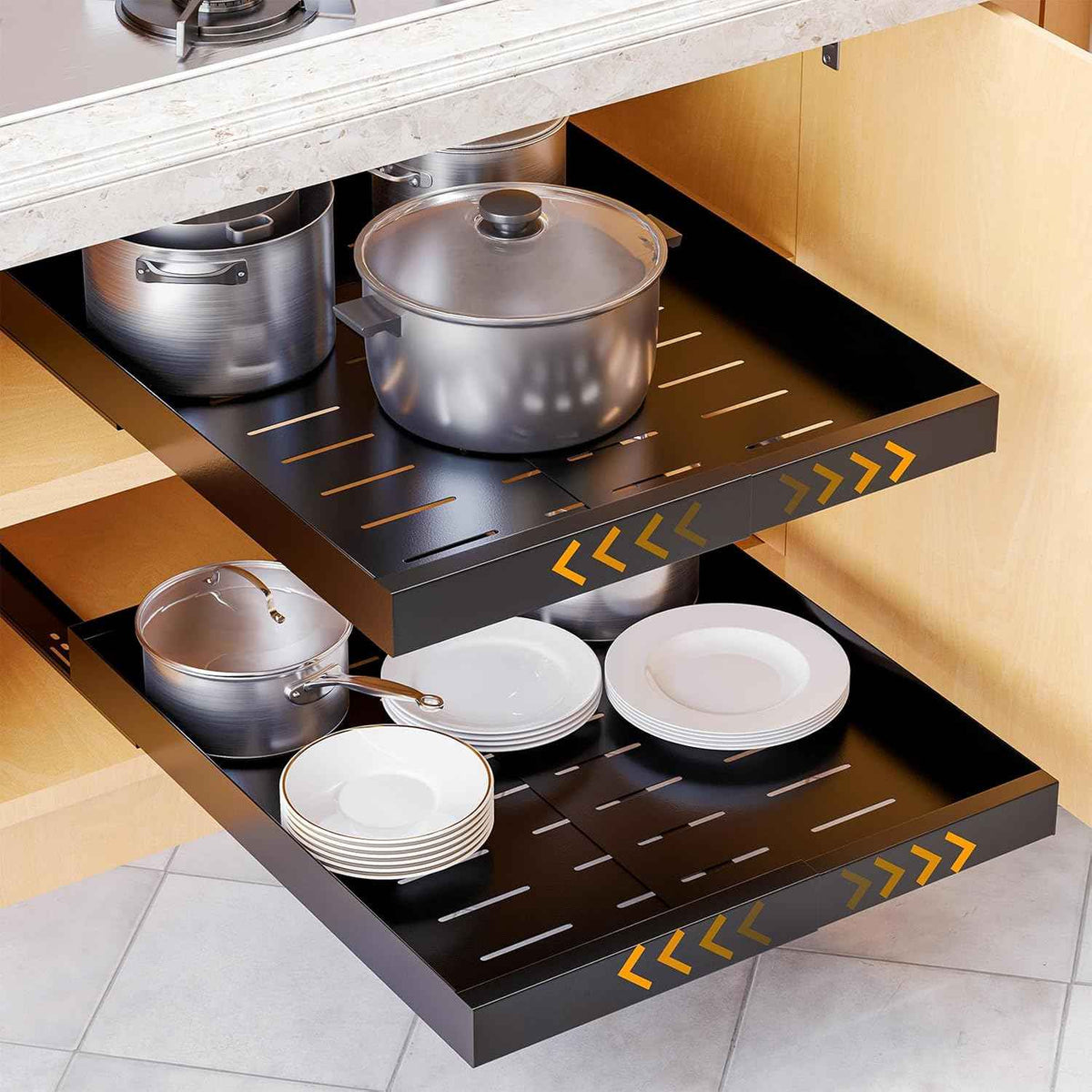 SpaceAid Pull Out Cabinet Organizer, 1 Pack, 11.8"-19.6"