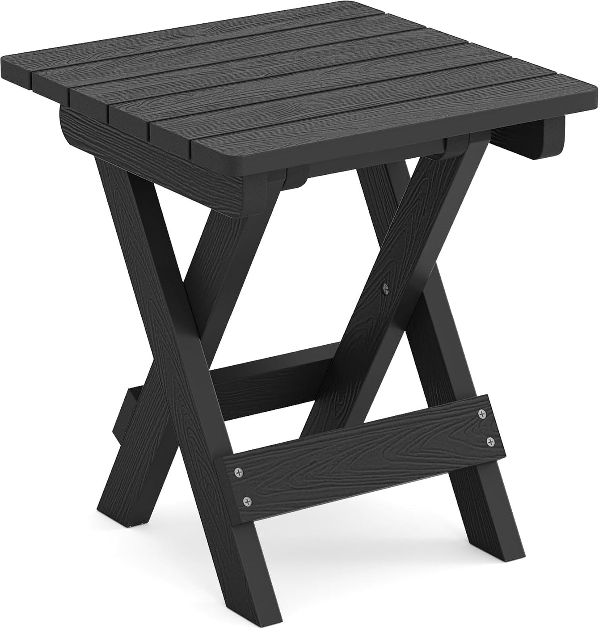 14-Inch Folding Outdoor Side Table – Black - Field & Nook