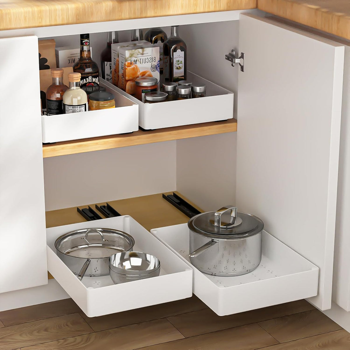 Heavy Duty ABS Pull Out Kitchen Cabinet Organizer